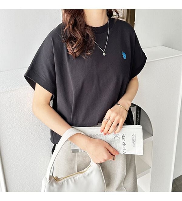 GeeRA（ジーラ）の「【新色追加】【ＵＳ．ＰＯＬＯ．ＡＳＳＮ】綿100％フレンチスリーブＴシャツ（Tシャツ）」｜詳細画像