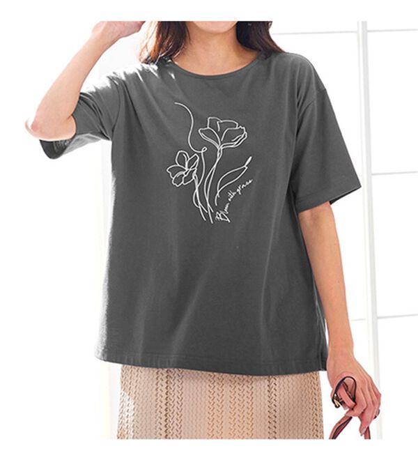 BELLUNA（ベルーナ）の「汗ジミ対策！綿混プリントＴシャツ（Tシャツ）」｜詳細画像