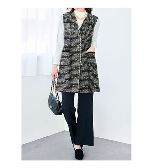 VINNO（ヴィノ）の「＜日本製生地＞ツイードジレ（ジレ）」｜詳細画像