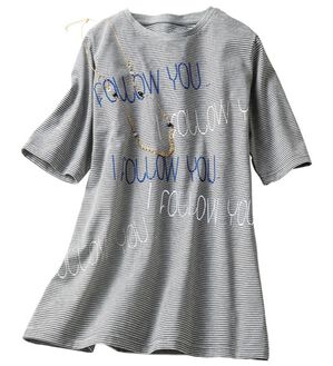 ルフラン（ルフラン）の「さらり快適！プリントゆるＴシャツ（Tシャツ）」｜モノトーン系