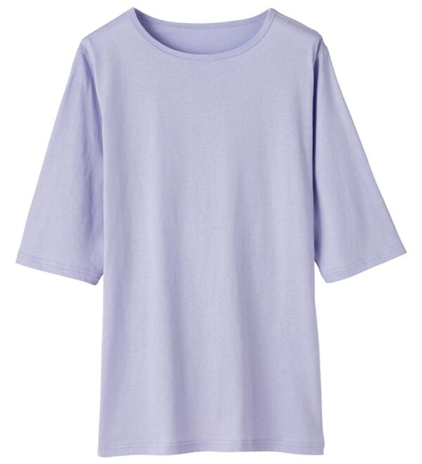 「【４枚組】綿１００％クルーネック５分袖Ｔシャツ（Tシャツ）」｜詳細画像