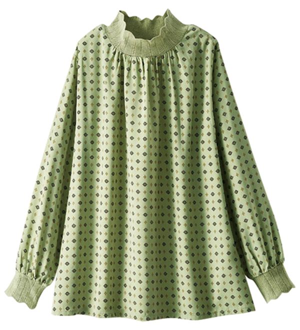 BELLUNA（ベルーナ）の「衿＆袖ニット使い美人顔ブラウス（ブラウス）」｜詳細画像