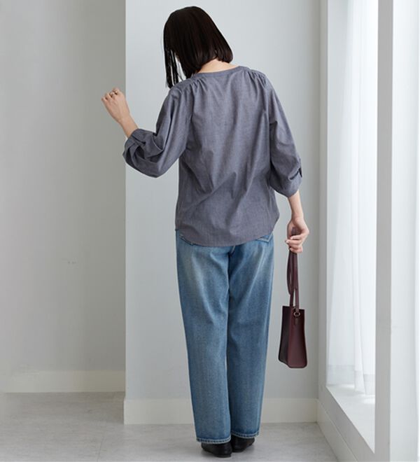 BELLUNA（ベルーナ）の「杢調素材袖タックデザインブラウス（ブラウス）」｜詳細画像