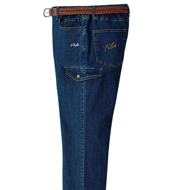 「＜フィラ＞素材で選べる！コットンストレッチカーゴ（メンズフルレングスパンツ）」｜インディゴデニム