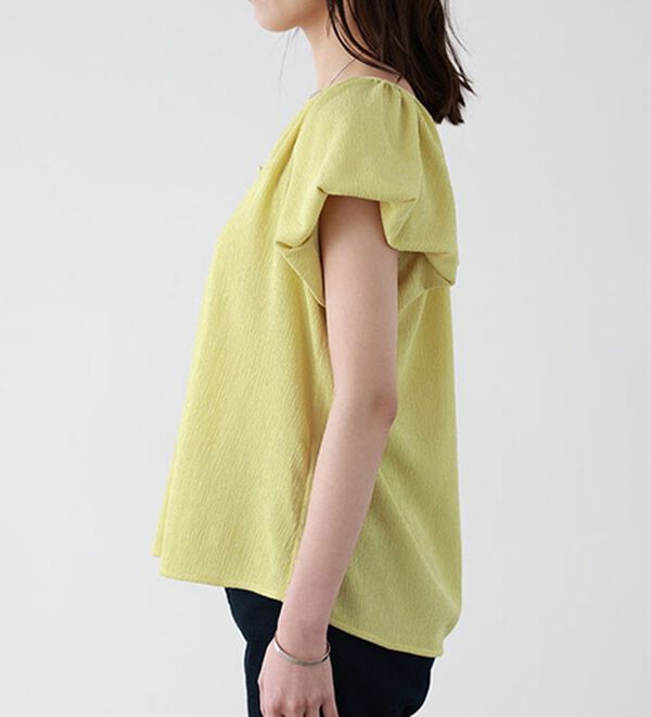 Pierrot（ピエロ）の「キーネックパフスリーブブラウス（ブラウス）」｜詳細画像