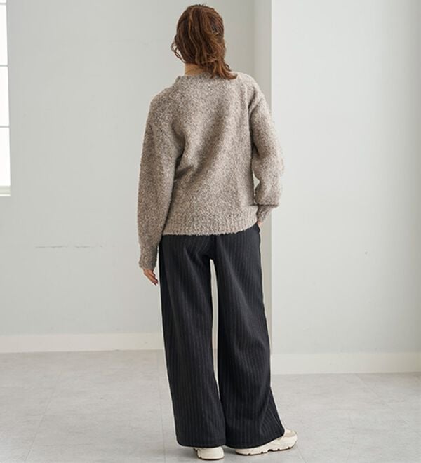 BELLUNA（ベルーナ）の「まるではく毛布！静電防止付裏ファーワイドパンツ（フルレングスパンツ）」｜詳細画像