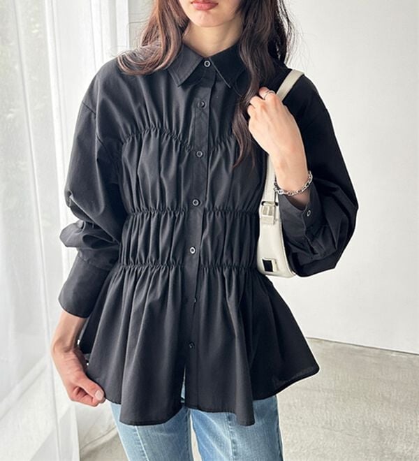 GeeRA（ジーラ）の「シャーリングビスチェデザインシャツ（シャツ）」｜詳細画像