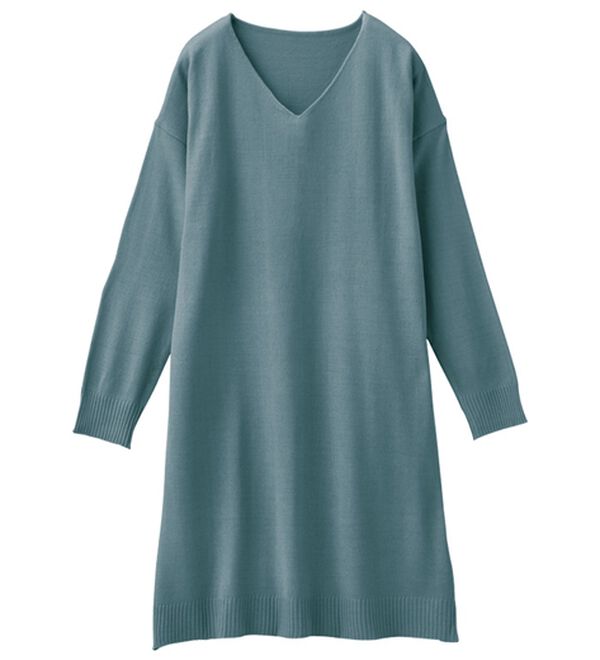 RANAN（ラナン）の「カシミヤタッチニットチュニックワンピース（チュニック）」｜詳細画像