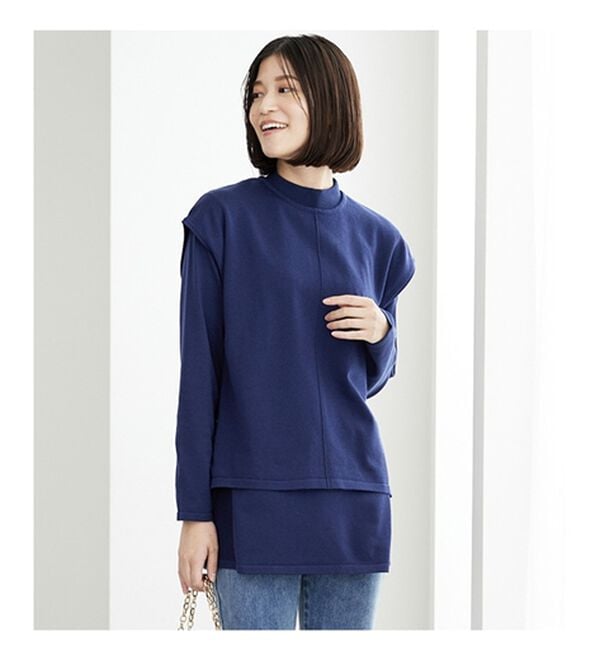 BELLUNA（ベルーナ）の「ベスト付ニットチュニックアンサンブル（アンサンブル）」｜詳細画像