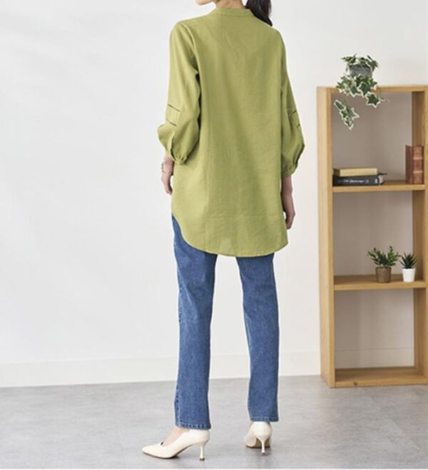 BELLUNA（ベルーナ）の「機能付リネン混ピンタック使いシャツチュニック（チュニック）」｜詳細画像