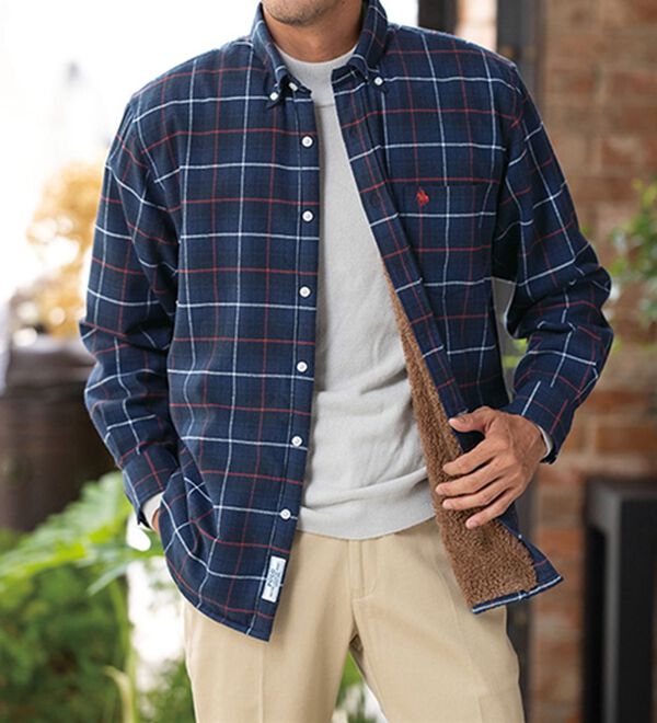 ポロ・ビーシーエス＞裏ボアチェックシャツ - ベルーナ【公式】