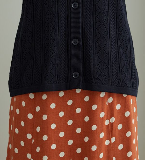 BELLUNA（ベルーナ）の「衿付き透かし編みニットカーディガン（ニットカーディガン）」｜詳細画像