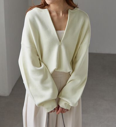 RANAN（ラナン）の「ハーフジップスウェットライクニット（ニット・セーター）」