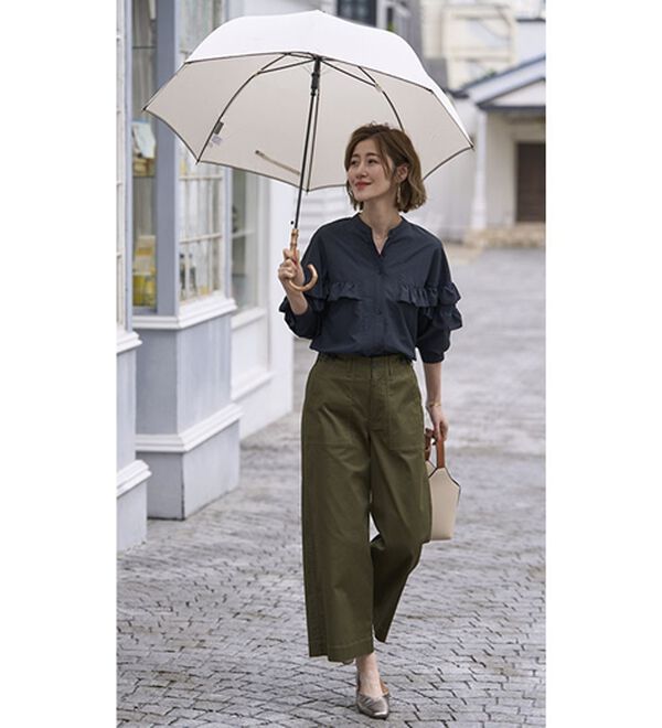 BELLUNA（ベルーナ）の「はっ水綿混ベイカーパンツ（フルレングスパンツ）」｜詳細画像