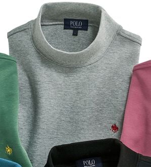 「＜ポロ・ビーシーエス＞モックネックトレーナー（メンズトレーナー）」｜杢グレー