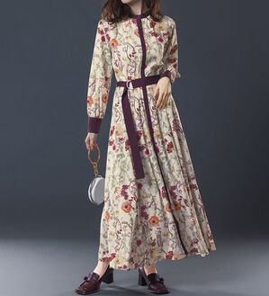 RANAN（ラナン）の「配色ボタニカルシャツワンピース（シャツワンピース）」｜詳細画像