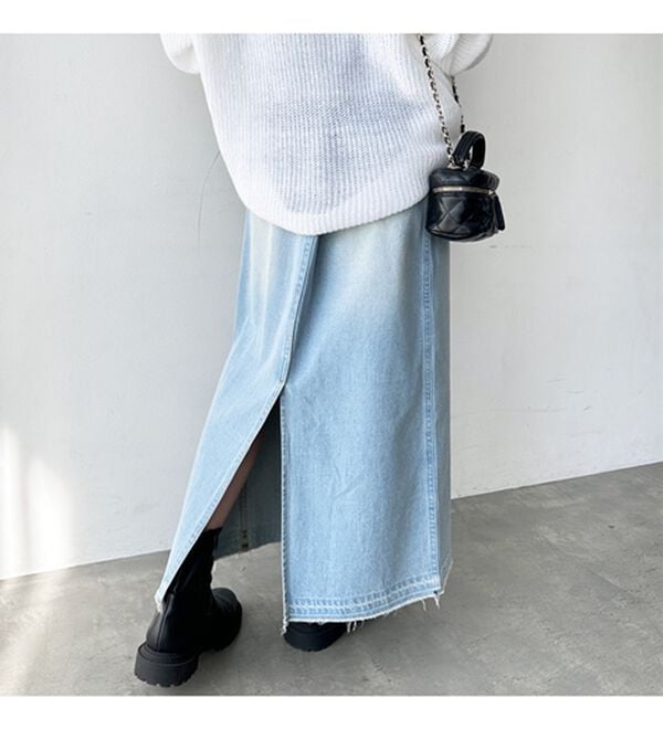 GeeRA（ジーラ）の「バックスリットデニムロングスカート（ロングスカート）」｜詳細画像