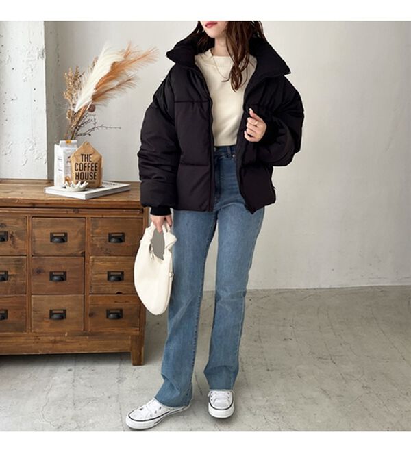 GeeRA（ジーラ）の「スタンドカラーフェイクダウンジャケット（ダウンコート・ジャケット・ベスト）」｜詳細画像