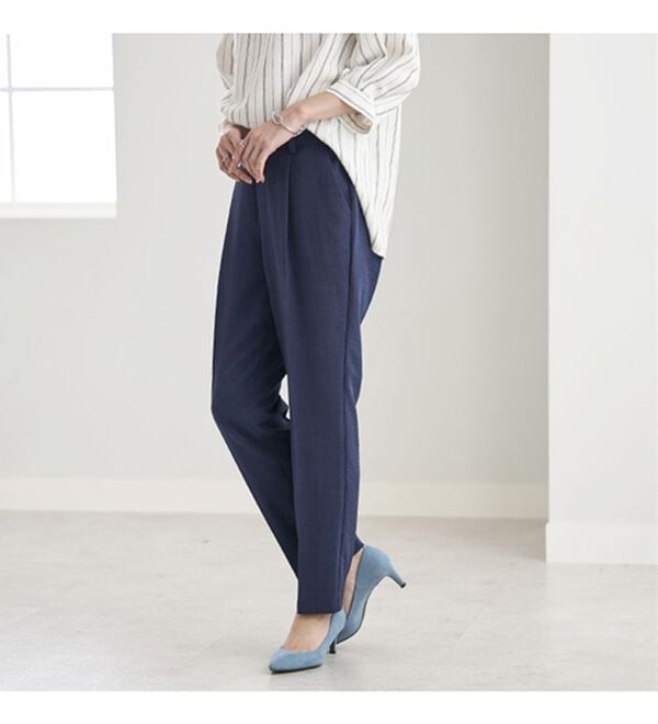 BELLUNA（ベルーナ）の「ヒンヤリ爽快！麻調ビンテージテーパードパンツ（テーパードパンツ）」｜詳細画像