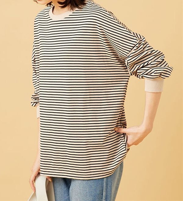 BELLUNA（ベルーナ）の「ゆったり体型カバー！ボーダープルオーバー（カットソー）」｜詳細画像
