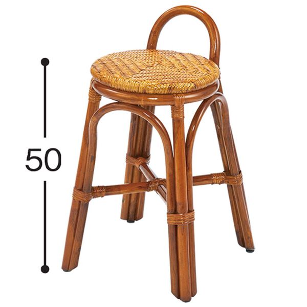 「高さが選べる取っ手付籐スツール（椅子・チェア・スツール）」｜詳細画像