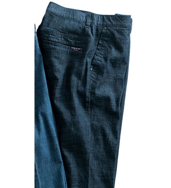 「＜コムルヴァン・オム＞ラクしてすっきり麻入りジーンズ（メンズデニムパンツ）」｜インディゴ