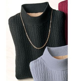 BELLUNA（ベルーナ）の「洗える！裏ベロアあったかセーター（ニット・セーター）」｜黒