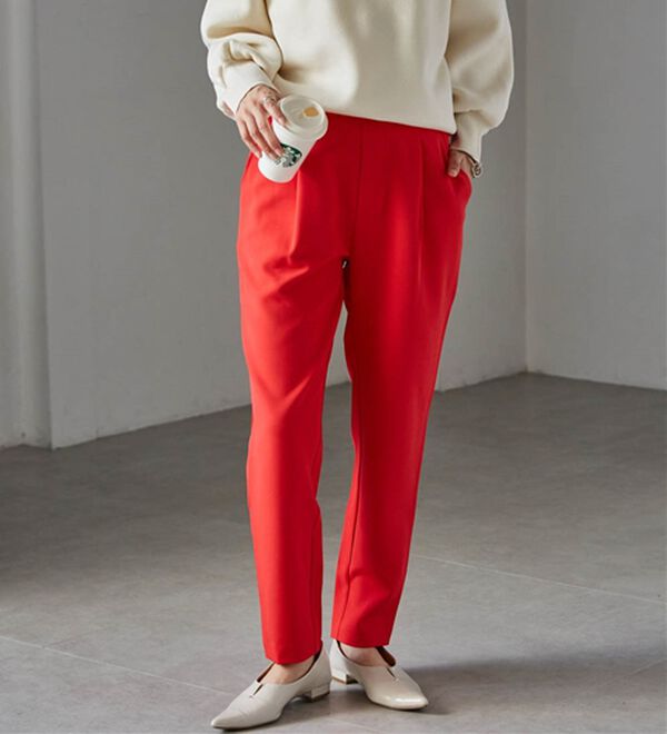 RANAN（ラナン）の「【選べる股下】美脚シルエットタックパンツ（股下６１・６５ｃｍ）（フルレングスパンツ）」｜詳細画像