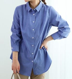 BELLUNA（ベルーナ）の「着心地らくらく！細見えシャツチュニック（シャツ）」｜詳細画像