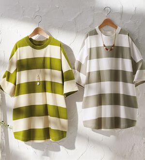 ルフラン（ルフラン）の「【２色組】ビッグボーダーＴシャツ（Tシャツ）」｜2色組