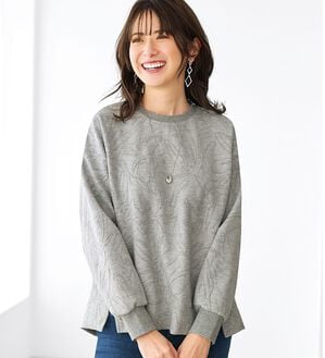BELLUNA（ベルーナ）の「花柄ふくれジャカードプルオーバー（カットソー）」｜詳細画像
