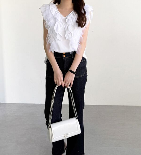 GeeRA（ジーラ）の「シアーフリルブラウス（ブラウス）」｜詳細画像