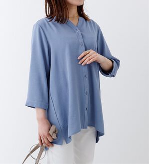 BELLUNA（ベルーナ）の「【新色追加】機能付！バックプリーツチュニック（チュニック）」｜ブルー