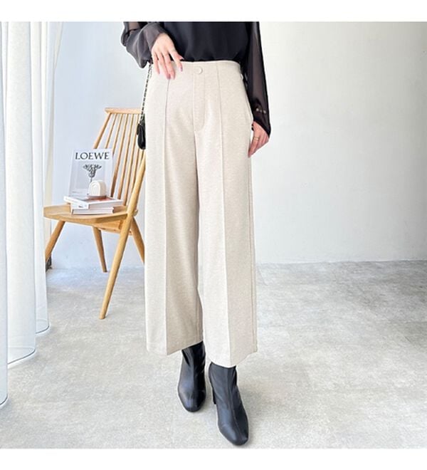 GeeRA（ジーラ）の「美脚ストレッチセミワイドパンツ（ワイドパンツ・ガウチョ）」｜詳細画像