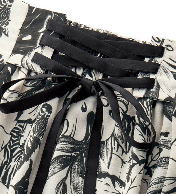 RANAN（ラナン）の「ひんやり！リーフゼブラ柄レースアップマーメイドロングスカート（ロングスカート）」｜詳細画像