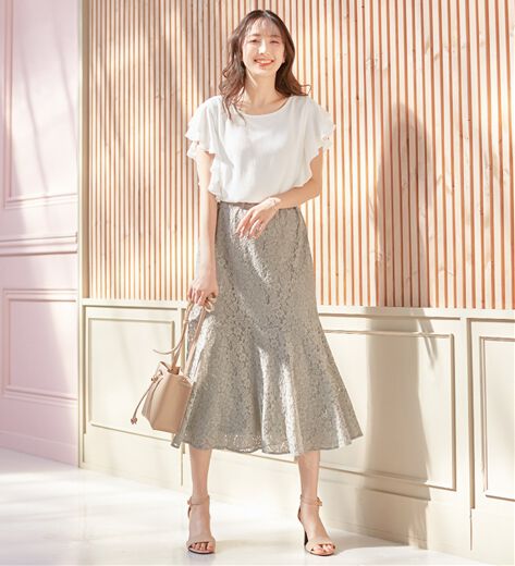 SNIDEL 楊柳シフォンブラウス　MIX スナイデル SNIDEL 楊柳シフォンブラウス swfb251075 レディース 透け