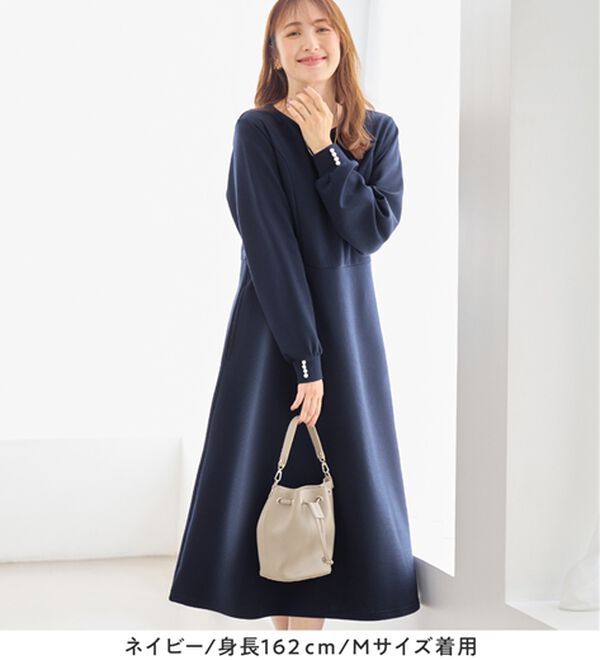 efficaceblanc ヒョウ柄裏起毛ワンピース efficaceblanc ヒョウ柄裏