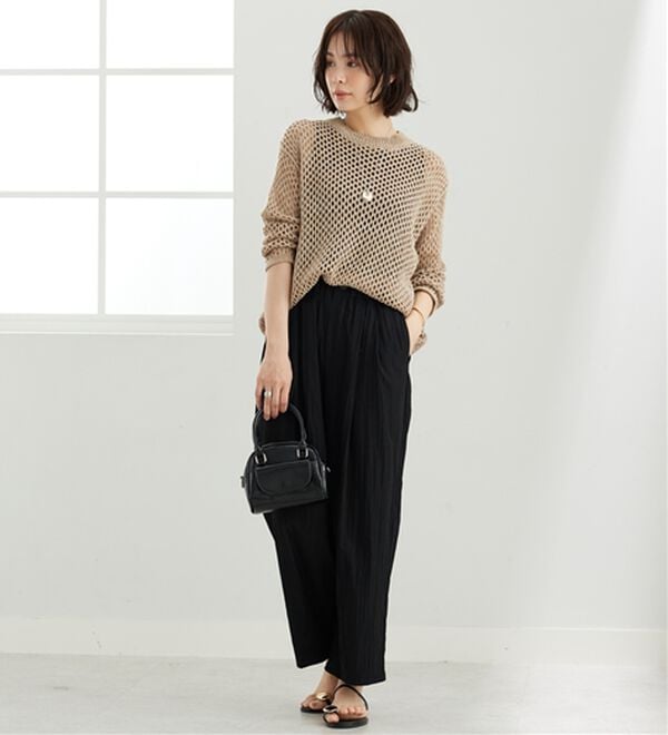 BELLUNA（ベルーナ）の「ビンテージ調タックワイドパンツ（ワイドパンツ・ガウチョ）」｜詳細画像