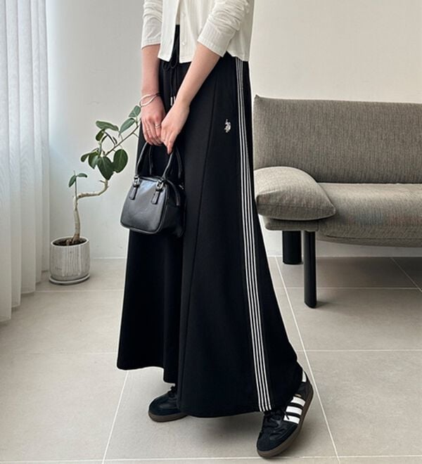 GeeRA（ジーラ）の「【ＵＳ．ＰＯＬＯ．ＡＳＳＮ】サイドラインスカート（ロングスカート）」｜詳細画像