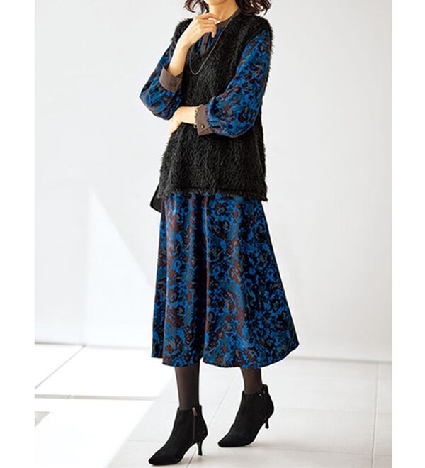 BELLUNA（ベルーナ）の「上品シャギー素材ベストアンサンブル（アンサンブル）」｜詳細画像