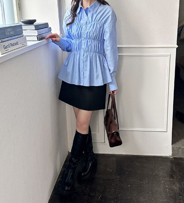 GeeRA（ジーラ）の「シャーリングビスチェデザインシャツ（シャツ）」｜詳細画像