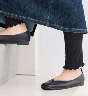 BELLUNA（ベルーナ）の「《ＨｕｇＲｅａｍコットン》リブレギンス（スパッツ・レギンス）」｜ブラック