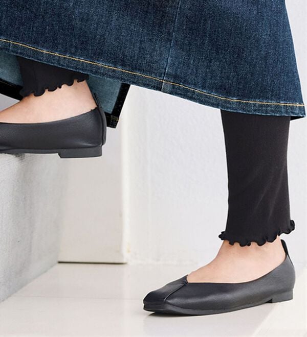 BELLUNA（ベルーナ）の「《ＨｕｇＲｅａｍコットン》リブレギンス（スパッツ・レギンス）」｜ブラック