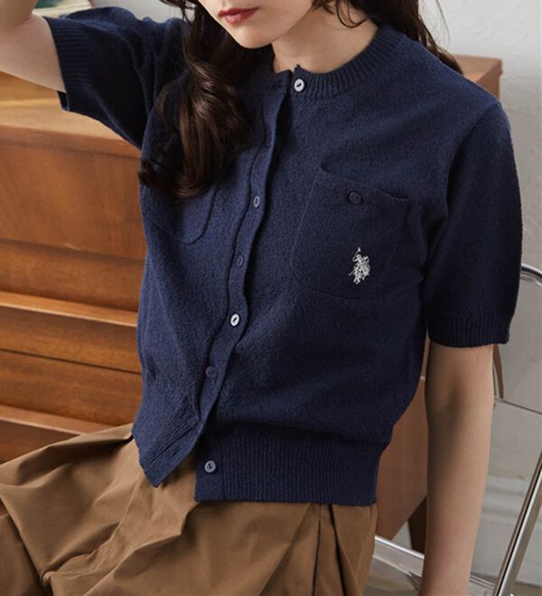RANAN（ラナン）の「＜U.S.POLO ASSN.＞ コンパクトニットカーデ（ニットカーディガン）」｜詳細画像