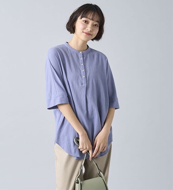 BELLUNA（ベルーナ）の「綿１００％ワッシャー素材ゆったりドルマンブラウス（ブラウス）」｜詳細画像