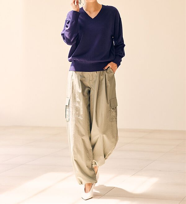 RANAN（ラナン）の「もちもちベーシックニット（Vネック・ハイネック）（ニット・セーター）」｜詳細画像