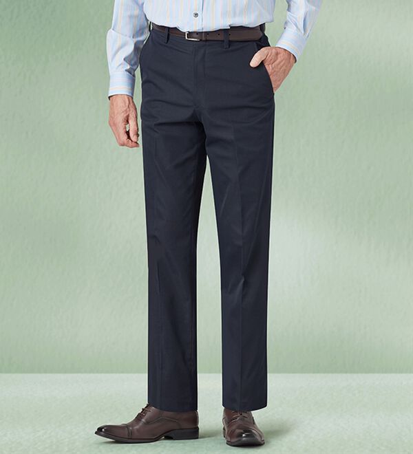 「裾上げ済コットンタッチスラックス　ノータック（メンズスラックス）」｜詳細画像