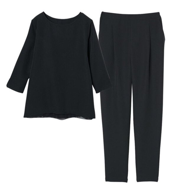 RANAN（ラナン）の「楽ちんキレイ見え！バックプリーツセットアップ（ブラウススーツ）」｜詳細画像