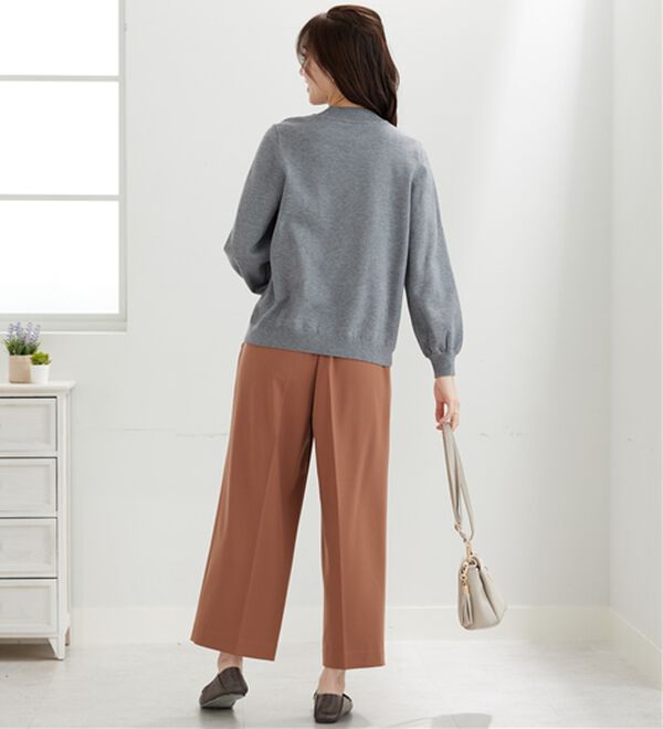 BELLUNA（ベルーナ）の「サマ見え（W）ボタン使いワイドパンツ（ワイドパンツ・ガウチョ）」｜詳細画像