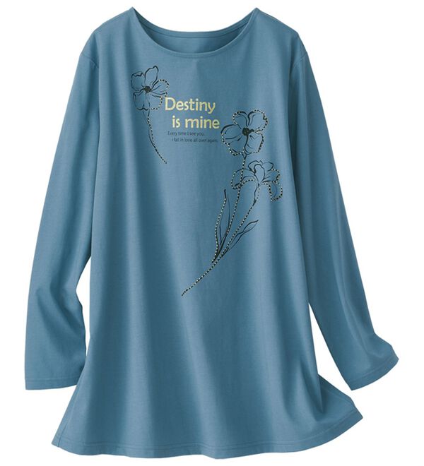 BELLUNA（ベルーナ）の「一枚で着映えるデコラＴ（長袖）（チュニック）」｜詳細画像